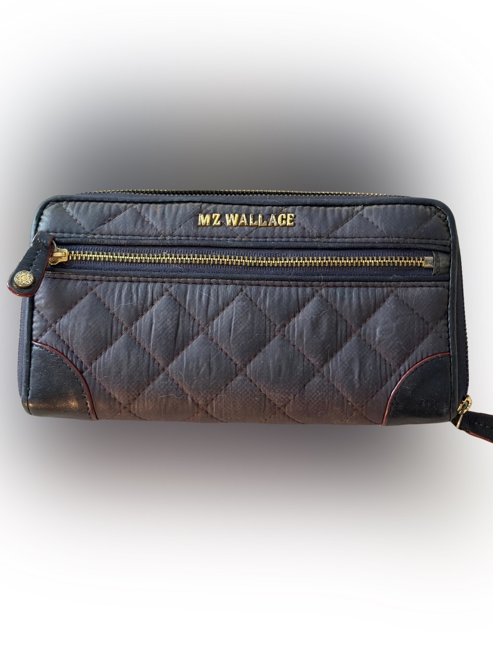 MZ WALLACE Quilted Wallet in Eggplant Purple